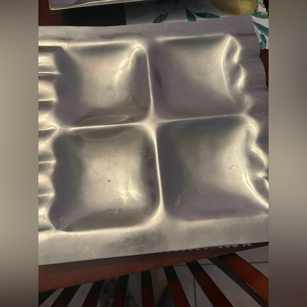 Vintage Silver 4 divider Serving Tray - 16"